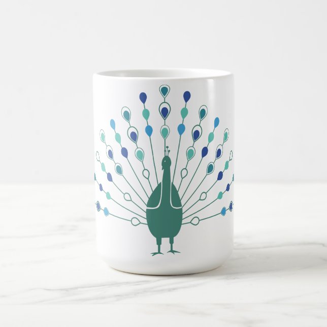 Taza De Café Elegant Peacock Silhouette (Centro)