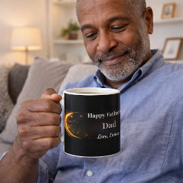 Taza De Café Elegant Personalized Black Gold Happy Father’s Day