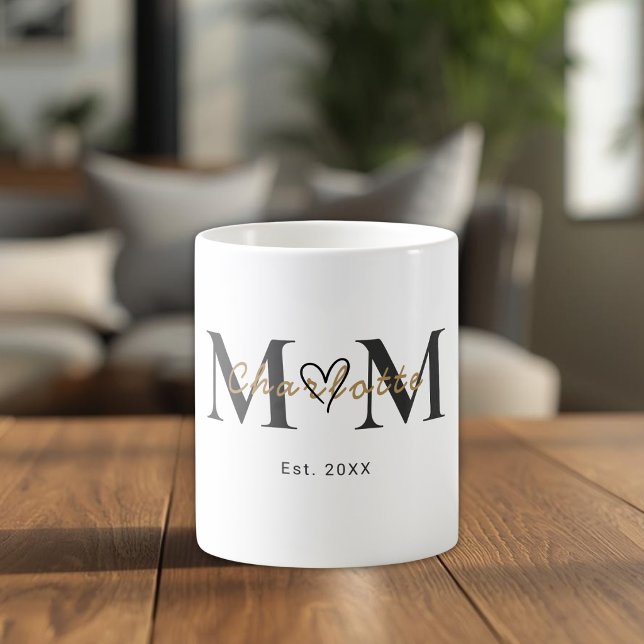 Taza De Café Elegant Personalized Mom Name Est Year Mug (Subido por el creador)