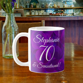 Taza De Café Elegant Purple 70 and Sensational Personalized