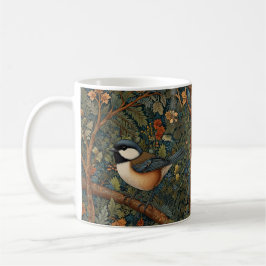 Taza De Café Elegant Retro Art Nouveau woodland bird