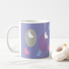 Taza De Café Elegant Retro Lilac Rabbit Bunny Easter Mug