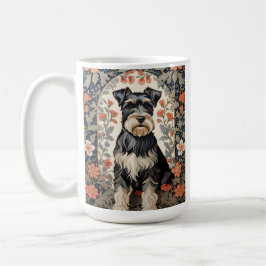 Taza De Café Elegant Schnauzer William Morris Inspired Floral
