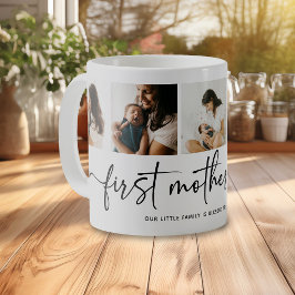 Taza De Café Elegant Script Primer Día de la Madre Collage de 5