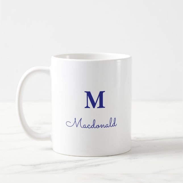 Taza De Café Elegant Simple Custom Monogram  (Izquierda)
