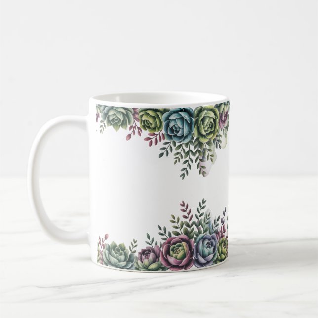 Taza De Café Elegant Succulent Art (Izquierda)