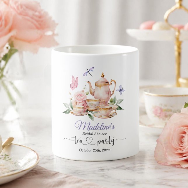 Taza De Café Elegant Tea Party Butterflies Bridal Shower  (Subido por el creador)