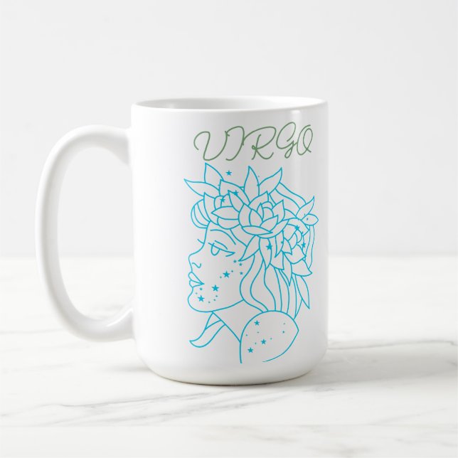 Taza De Café Elegant Virgo Zodiac Sign T-Shirt Astrology Gift  (Izquierda)