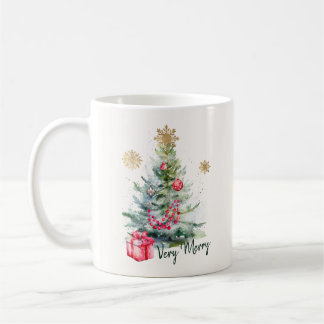Taza De Café Elegant Watercolor Botanical Snowflake Christmas