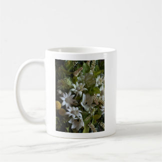 Taza De Café Elegant White Flannel Flower Minimalist Botanical 