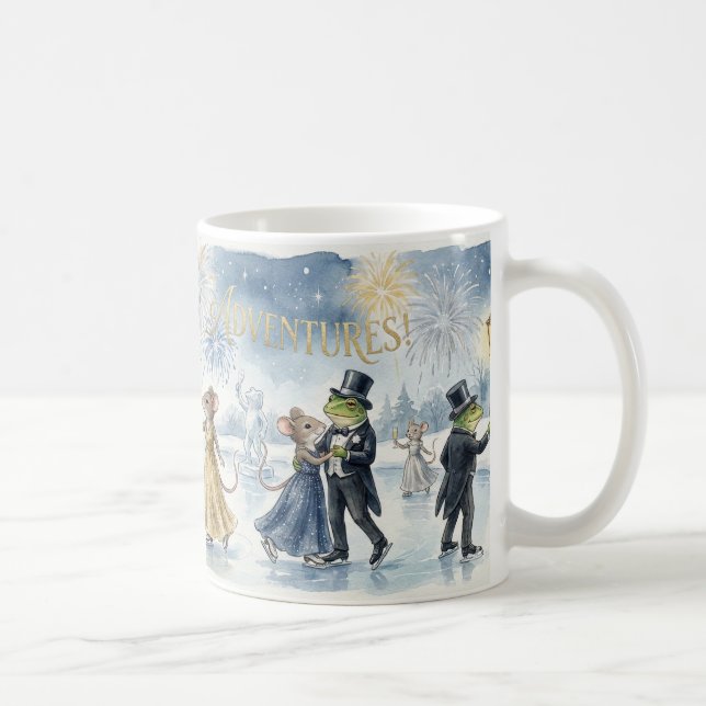 Taza De Café “Elegant Winter Celebration – Champagne Toast Holi (Derecha)