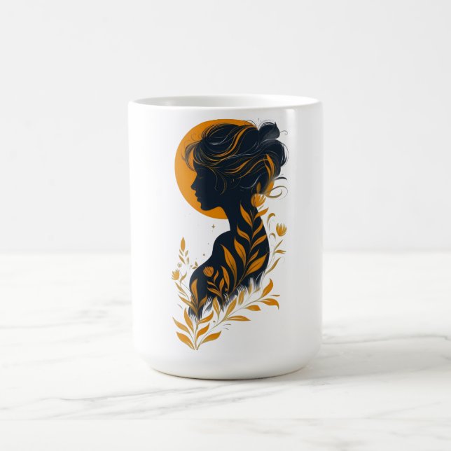Taza De Café Elegant Woman Silhouette Art Mug (Centro)