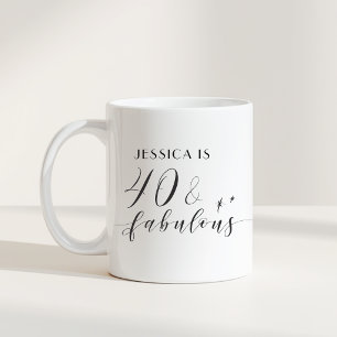 Taza De Café Elegante 40 y Fabuloso Regalo de Cumpleaños con No
