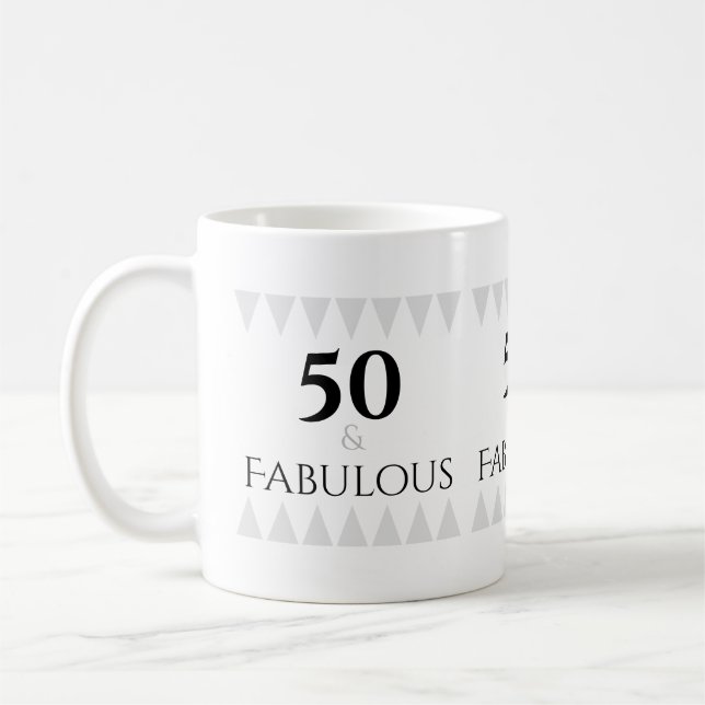 Taza De Café Elegante 50 y fabulosa tipografía negra plateada (Izquierda)
