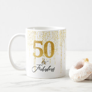 Taza De Café Elegante 50 y fabuloso en oro y negro