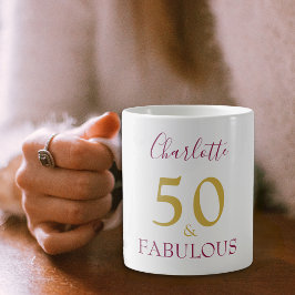 Taza De Café Elegante 50 y fabuloso oro 50 cumpleaños