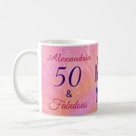 Taza De Café Elegante 50 y fabuloso Personalizado acuático rosa