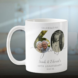 Taza De Café Elegante 60° Aniversario Boda 2 Foto