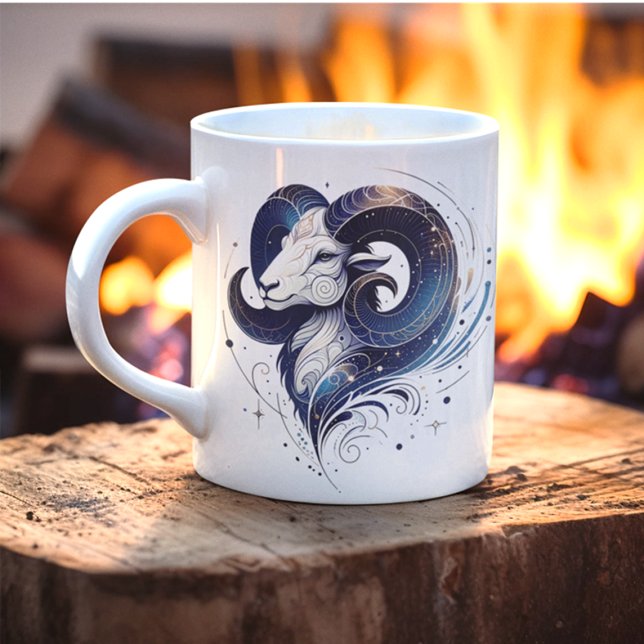Taza De Café Elegante acuarela Aries Zodiac Personalizado Mug (Subido por el creador)