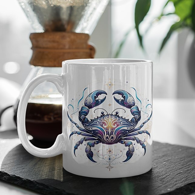 Taza De Café Elegante acuarela Cáncer Personalizado Zodiaco Mug (Subido por el creador)