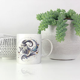 Taza De Café Elegante acuarela Capricornio Zodiac Personalizado