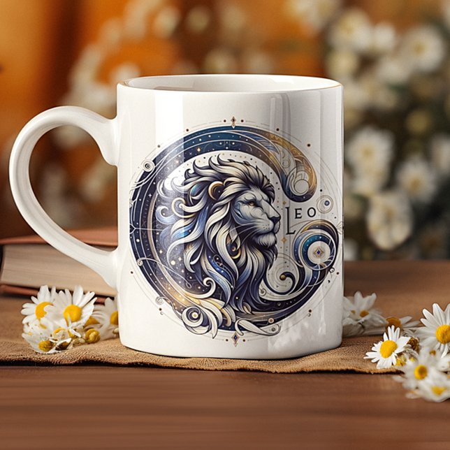 Taza De Café Elegante acuarela Leo Zodiac Personalizado Mug (Subido por el creador)