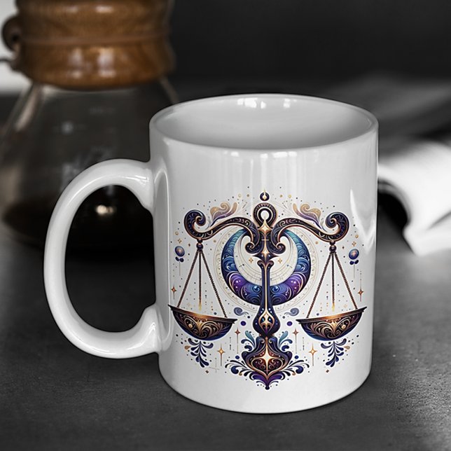 Taza De Café Elegante acuarela Libra Zodiac Personalizado Mug (Subido por el creador)
