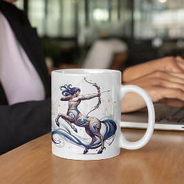Taza De Café Elegante acuarela Sagittarius Zodiac Personalizado