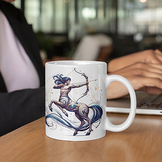Taza De Café Elegante acuarela Sagittarius Zodiac Personalizado (Subido por el creador)