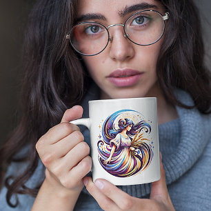 Taza De Café Elegante acuarela Virgo Zodiac Personalizado Mug