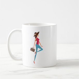 Taza De Café Elegante, Agradable, Elegante, Chica Sencillo,Pers