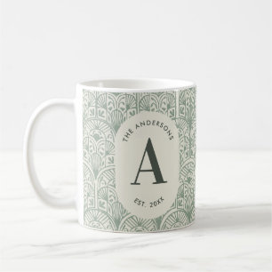 Taza De Café Elegante agujero de maíz elegante de familia verde
