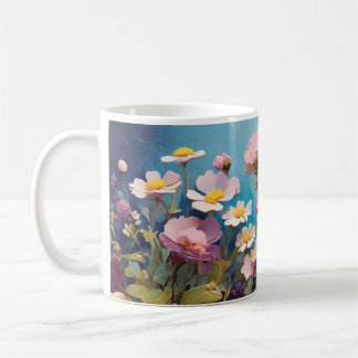 Taza De Café Elegante alfombra de flores 3D