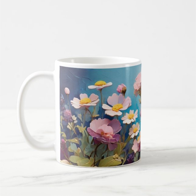 Taza De Café Elegante alfombra de flores 3D (Izquierda)