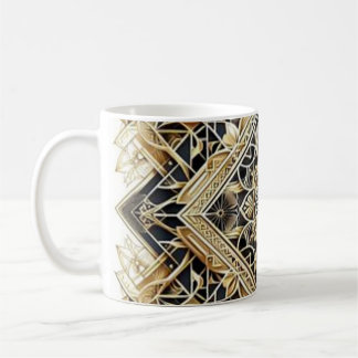 Taza De Café Elegante alfombra de oro Art Deco