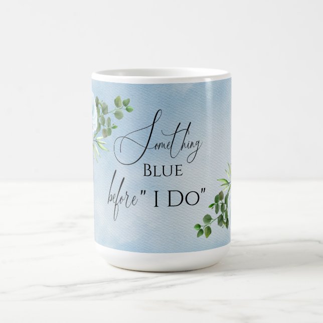 Taza De Café Elegante Algo Floral Azul Ducha Bridal (Centro)