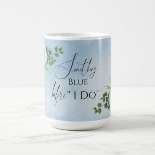 Taza De Café Elegante Algo Floral Azul Ducha Bridal
