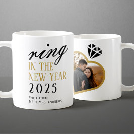 Taza De Café Elegante anillo en los Navidades de compromiso de