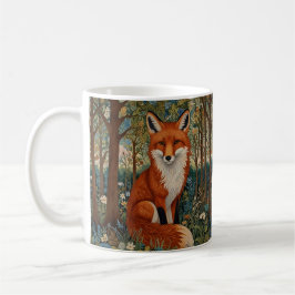 Taza De Café Elegante animal retro boho rojo zorro