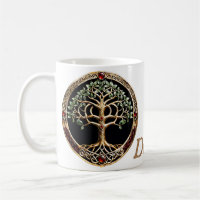 Elegante árbol noble de la vida con nudo celta.