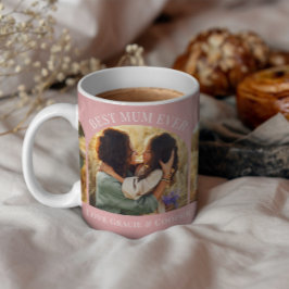 Taza De Café Elegante arco rosa multifoto mejor mamá