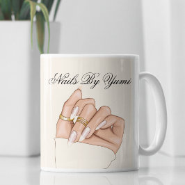 Taza De Café Elegante artista de uñas Manicurista Salon Typogra