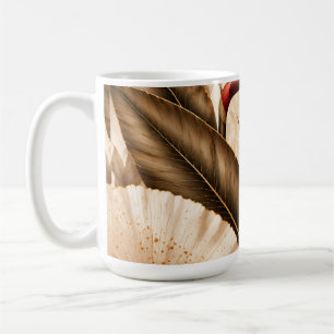Taza De Café Elegante ave del paraíso y arte botánico Ginkgo