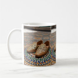 Taza De Café Elegante Babouche Marroquí y Arte en Mosaico Zelli