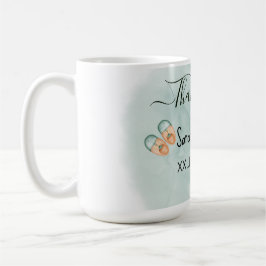 TAZA DE CAFÉ ELEGANTE BABY SHOWER VERDE Y COLOR DE AGUA NARANJA