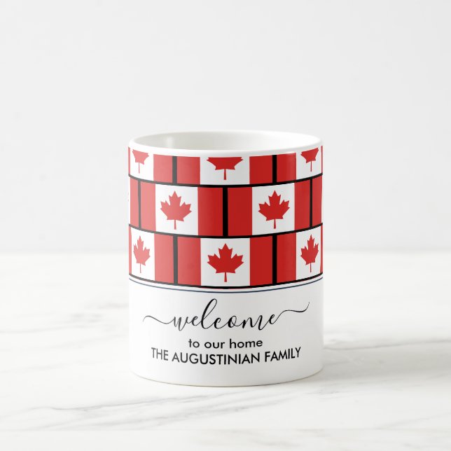 Taza De Café Elegante BANDERA DE CANADÁ (Centro)