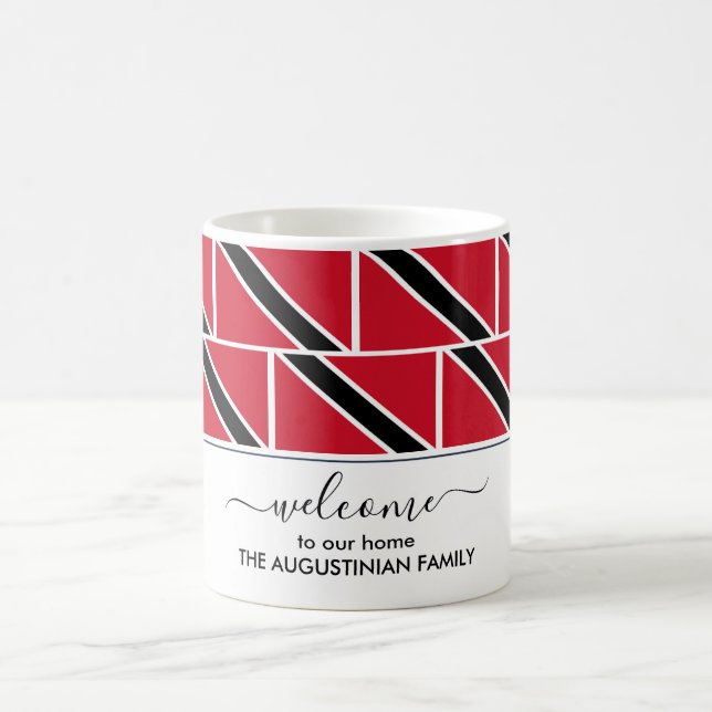 Taza De Café Elegante BANDERA personalizada de bienvenida TRINI (Centro)