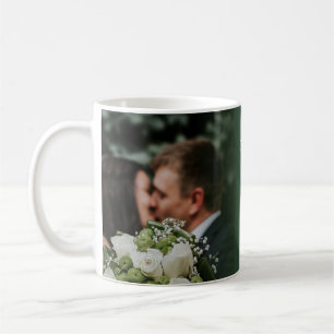 Taza De Café Elegante beso verde salva la fecha