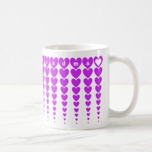 Taza De Café Elegante Best Grandma Neon Purple Heart Tinsels