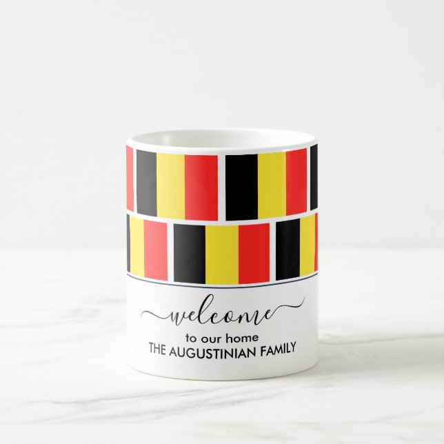 Taza De Café Elegante bienvenida BELGIUM FLAG Café Mug (Centro)